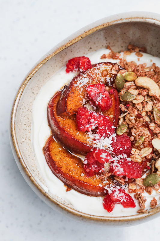 Caramelised Peach Yogurt Bowl